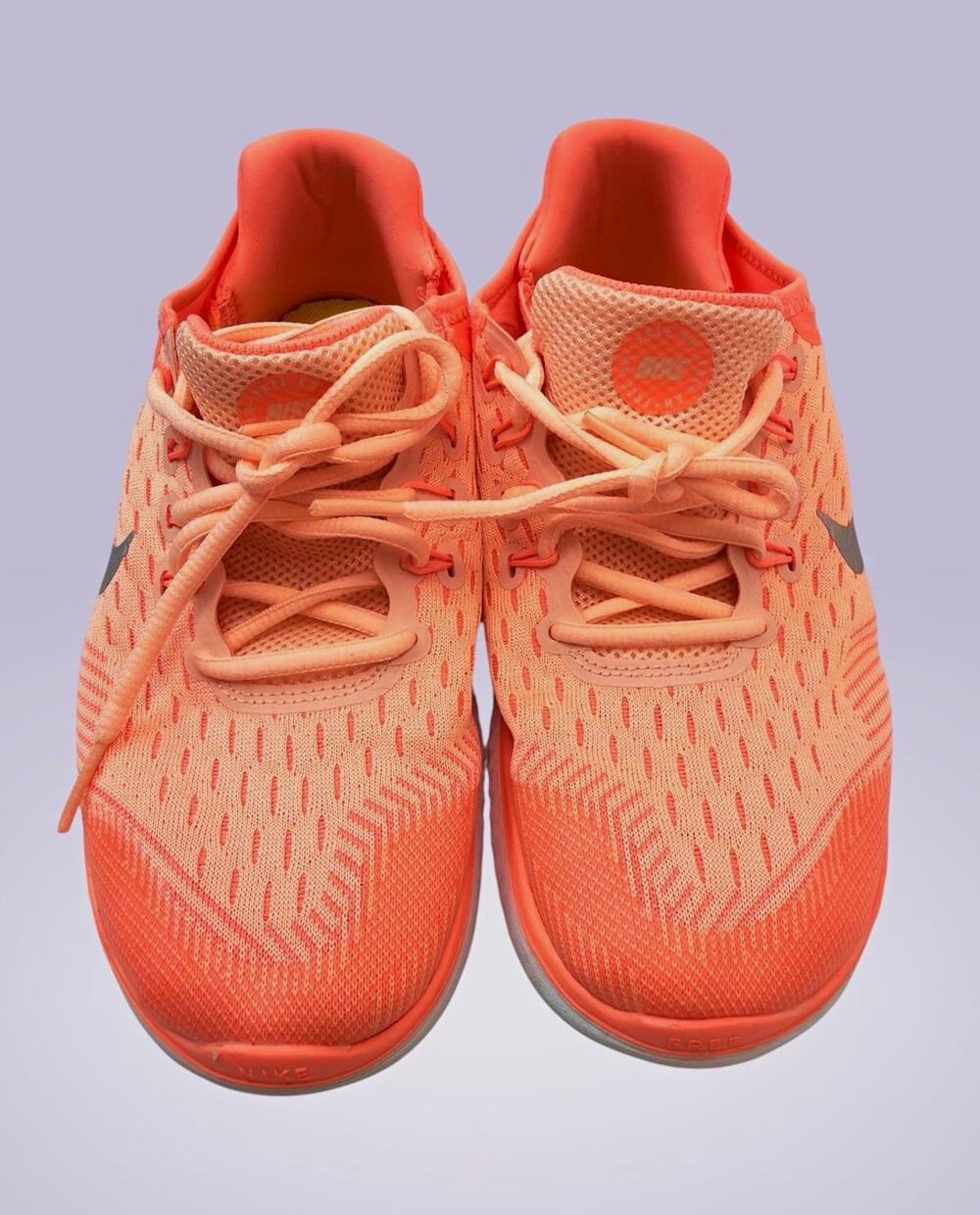 Nike Girls Athletic Sneaker US 6Y Orange Mesh Low Top Lace Up Logo
